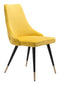 Chairs Yellow Accent Chair - 20.5" x 24.6" x 34.8" Yellow, Velvet, Stainless Steel, Dining Chair - Set of 2 HomeRoots