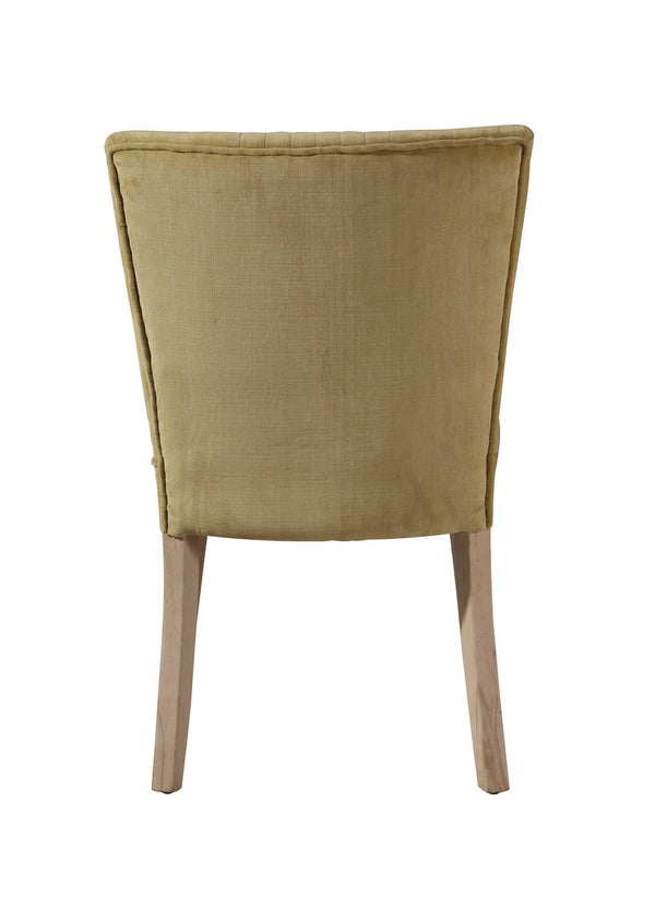 Chairs Yellow Accent Chair - 21" X 22" X 34" Yellow Wood Polyester Dining Chair HomeRoots