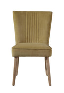 Chairs Yellow Accent Chair - 21" X 22" X 34" Yellow Wood Polyester Dining Chair HomeRoots