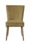 Chairs Yellow Accent Chair - 21" X 22" X 34" Yellow Wood Polyester Dining Chair HomeRoots