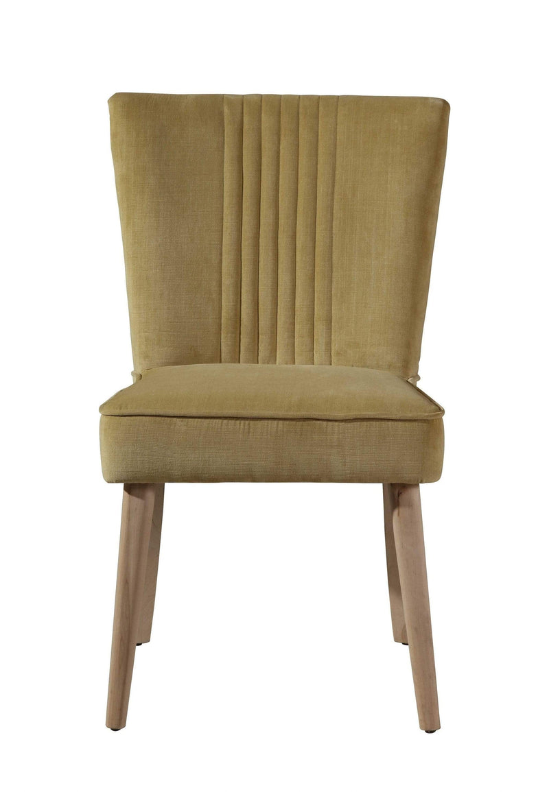 Chairs Yellow Accent Chair - 21" X 22" X 34" Yellow Wood Polyester Dining Chair HomeRoots