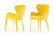 Chairs Yellow Accent Chair - 33" Yellow Fabric and Metal Dining Chair HomeRoots
