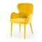 Chairs Yellow Accent Chair - 33" Yellow Fabric and Metal Dining Chair HomeRoots