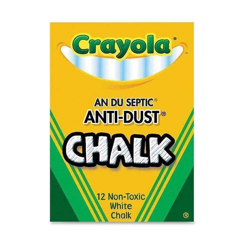 CHALK ANTI-DUST WHITE 12 CT-Arts & Crafts-JadeMoghul Inc.