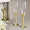 Champagne flute with gold plated poly resin stem-Wedding Cake Accessories-JadeMoghul Inc.