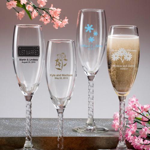 Champagne Flute With Twisted Stem <span class="smaller">(gift boxes available)</span>-Favor Boxes Bags & Containers-JadeMoghul Inc.