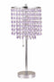 Chandelier Metal Designed Table Lamp, Light Purple & Silver, Set Of 2-Table Lamps-Light Purple&Silver-Metal-JadeMoghul Inc.