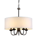 Chandeliers Contemporary Chandeliers - Gwenevere 5-light White Fabric 22-inch Black-finish Chandelier HomeRoots