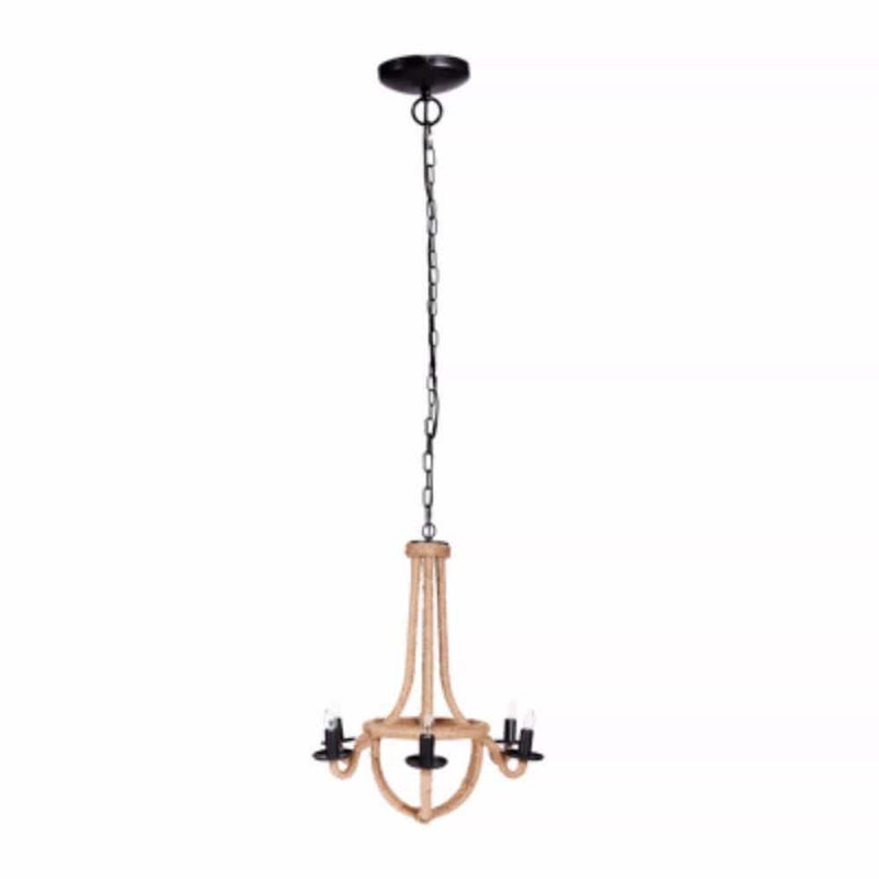 Chandeliers Solid Iron Spray 6-Light Chandelier, Gold and Black Benzara