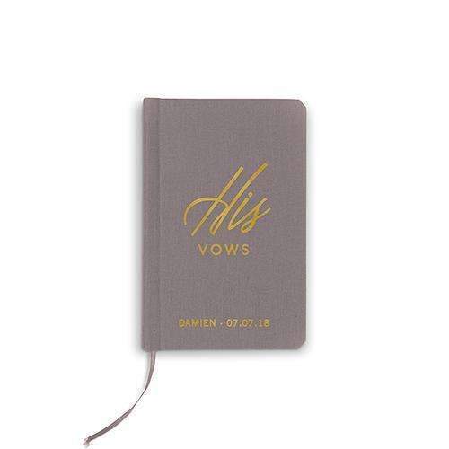 Charcoal Linen Pocket Journal - His Vows Emboss (Pack of 1)-Personalized Gifts By Type-JadeMoghul Inc.