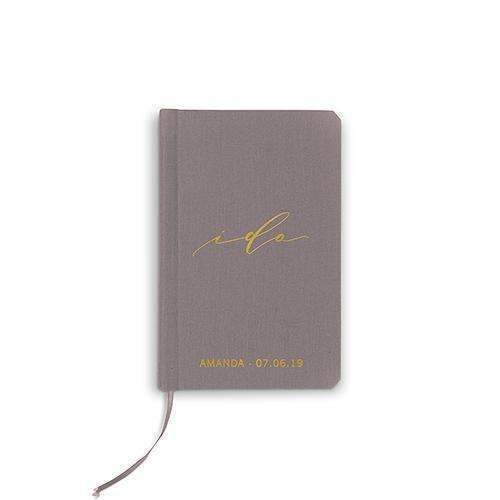 Charcoal Linen Pocket Journal - I Do Emboss Charcoal (Pack of 1)-Wedding Ceremony Accessories-JadeMoghul Inc.