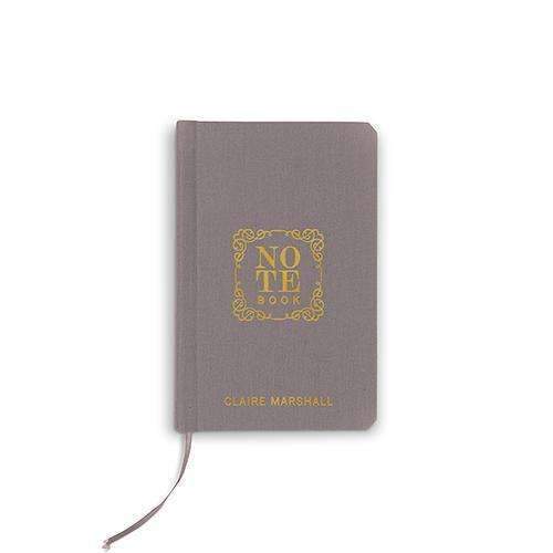 Charcoal Linen Pocket Journal - Note Book Emboss (Pack of 1)-Personalized Gifts By Type-JadeMoghul Inc.