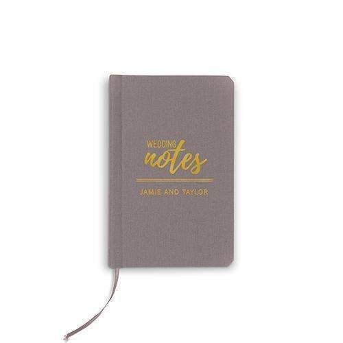Charcoal Linen Pocket Journal - Wedding Notes Emboss (Pack of 1)-Personalized Gifts By Type-JadeMoghul Inc.