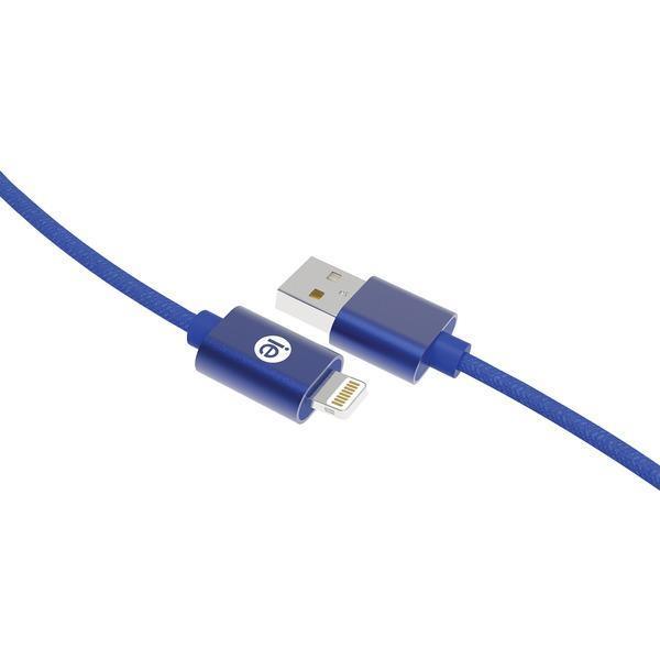 Charge & Sync Braided Lightning(R) to USB Cable, 10ft (Blue)-USB Charge & Sync Cable-JadeMoghul Inc.