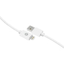 Charge & Sync Braided Lightning(R) to USB Cable, 10ft (White)-USB Charge & Sync Cable-JadeMoghul Inc.
