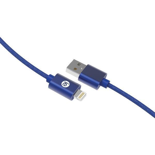 Charge & Sync Braided Lightning(R) to USB Cable, 6ft (Blue)-USB Charge & Sync Cable-JadeMoghul Inc.