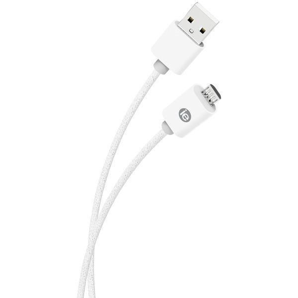 Charge & Sync Braided Micro USB to USB Cable, 10ft (White)-USB Charge & Sync Cable-JadeMoghul Inc.