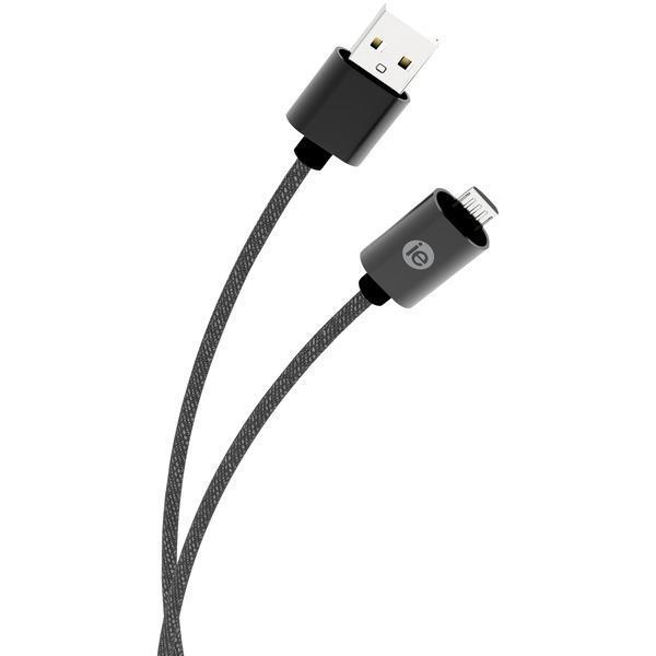 Charge & Sync Braided Micro USB to USB Cable, 6ft (Black)-Wall Chargers-JadeMoghul Inc.