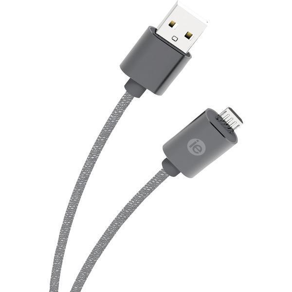 Charge & Sync Braided Micro USB to USB Cable, 6ft (Gray)-Wall Chargers-JadeMoghul Inc.