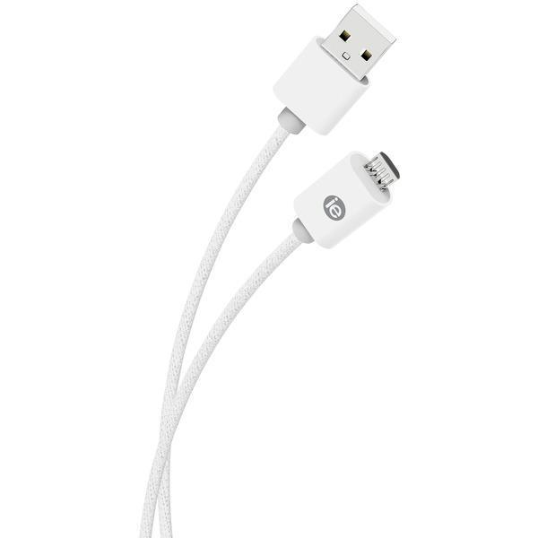 Charge & Sync Braided Micro USB to USB Cable, 6ft (White)-USB Charge & Sync Cable-JadeMoghul Inc.