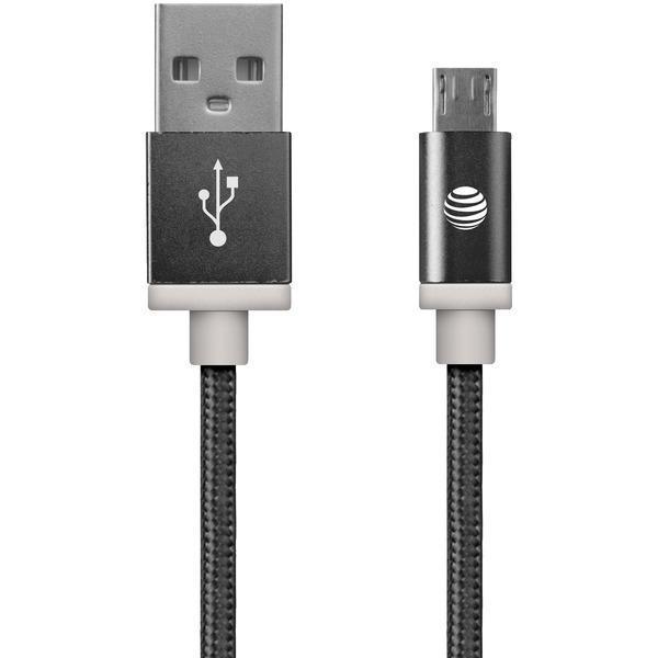 Charge & Sync Braided USB to Micro USB Cable, 5ft (Black)-USB Charge & Sync Cable-JadeMoghul Inc.
