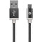 Charge & Sync Braided USB to Micro USB Cable, 5ft (Black)-USB Charge & Sync Cable-JadeMoghul Inc.