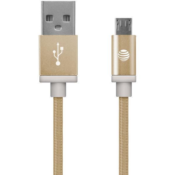 Charge & Sync Braided USB to Micro USB Cable, 5ft (Gold)-USB Charge & Sync Cable-JadeMoghul Inc.
