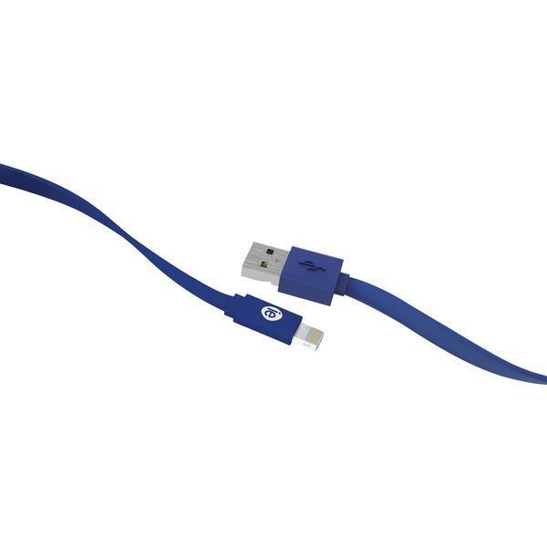 Charge & Sync Flat Lightning(R) to USB Cable, 4ft (Blue)-USB Charge & Sync Cable-JadeMoghul Inc.