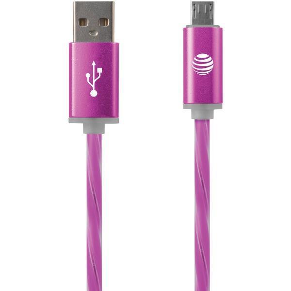 Charge & Sync Illuminated USB to Micro USB Cable, 3ft (Pink)-USB Charge & Sync Cable-JadeMoghul Inc.