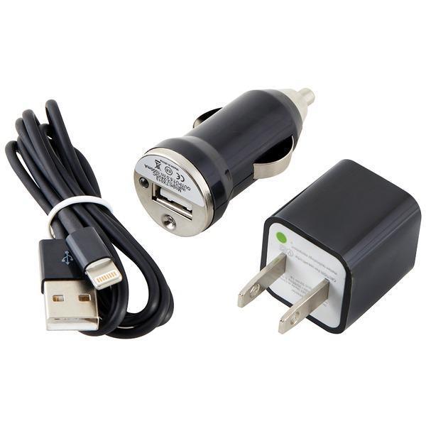 Charge & Sync Kit with Lightning(R) to USB Cable (Black)-Wall/Car Combo Chargers-JadeMoghul Inc.