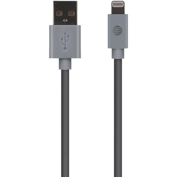 Charge & Sync USB Cable with Lightning(R) Connector, 10ft (Gray)-USB Charge & Sync Cable-JadeMoghul Inc.