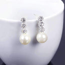 Charming Jewelry Accessories Personality Rhinestones Inlaid Color Silver color Simulated Pearl Woman Earrings EAR-0545--JadeMoghul Inc.