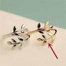 Charms Two colors Olive Tree Branch Leaves Open Ring for Women Girl Wedding Rings Adjustable Knuckle Finger Jewelry Xmas-Resizable-Gold-JadeMoghul Inc.