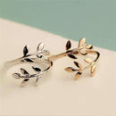 Charms Two colors Olive Tree Branch Leaves Open Ring for Women Girl Wedding Rings Adjustable Knuckle Finger Jewelry Xmas-Resizable-Silver-JadeMoghul Inc.