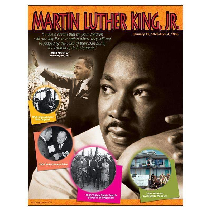 CHART MARTIN LUTHER KING JR GR 4-8-Learning Materials-JadeMoghul Inc.