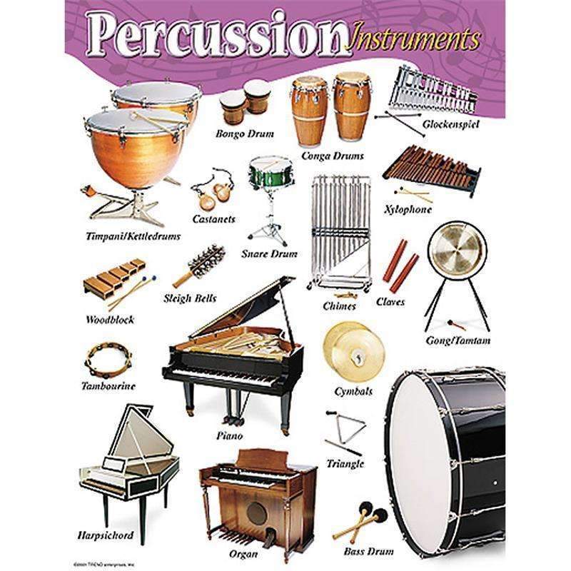 CHART PERCUSSION INSTRUMENTS GR K-8-Learning Materials-JadeMoghul Inc.