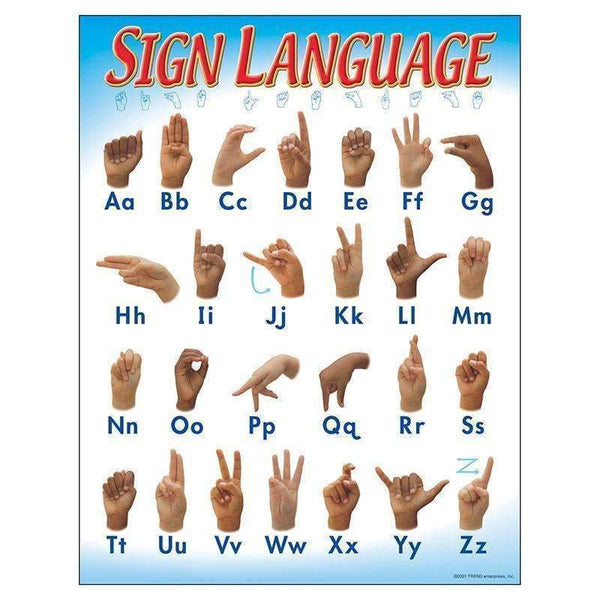 CHART SIGN LANGUAGE 17 X 22 GR 1-2-Learning Materials-JadeMoghul Inc.