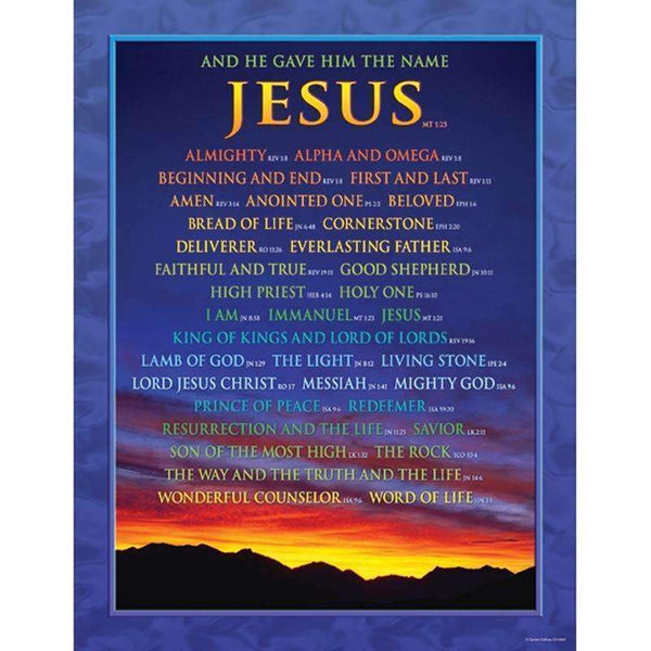 CHARTLET NAMES OF JESUS 17X22-Learning Materials-JadeMoghul Inc.