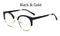 Cheap transparent Spectacle frame Anti-fatigue for cat eyes men's Glasses women Oculos De Grau masculino Retro Vintage eyewear-black and gold-China-JadeMoghul Inc.
