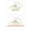 Cheeky Mr. Right & Mrs. Always Right Paper Chair Markers Berry (Pack of 1)-Wedding Signs-Black-JadeMoghul Inc.