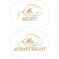 Cheeky Mr. Right & Mrs. Always Right Paper Chair Markers Berry (Pack of 1)-Wedding Signs-Carribean Blue-JadeMoghul Inc.