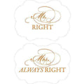 Cheeky Mr. Right & Mrs. Always Right Paper Chair Markers Berry (Pack of 1)-Wedding Signs-Watermelon-JadeMoghul Inc.