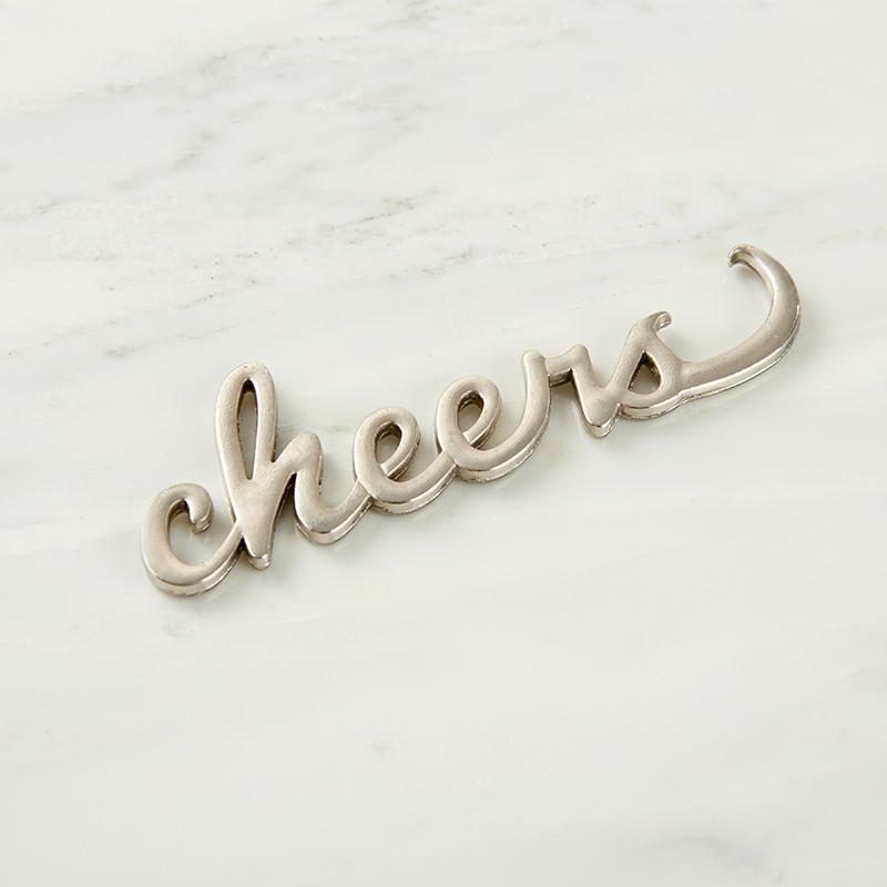 Cheers Silver Bottle Opener-Wedding Reception Accessories-JadeMoghul Inc.