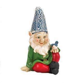 CHEERY GNOME SOLAR STATUE-Home & Garden Gifts-JadeMoghul Inc.