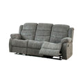 Chenille Fabric Transitional Motion Sofa, Gray-Sofas-Gray-Chenille FabricSolid Wood Metal-JadeMoghul Inc.