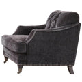 Chenille Fabric Upholstery Chair With Caster Front Legs, Gray-Accent Chairs-Gray-Chenille Wood Metal-JadeMoghul Inc.