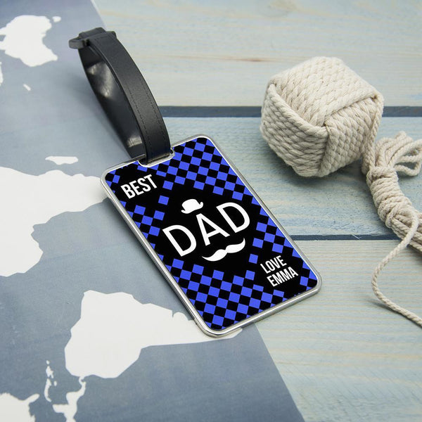 Luggage Tags Chequered World's Best Dad Luggage Tag