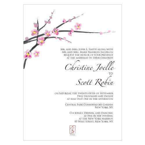 Cherry Blossom Invitation (Pack of 1)-Invitations & Stationery Essentials-JadeMoghul Inc.