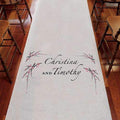 Cherry Blossom Personalized Aisle Runner White With Hearts Fuchsia (Pack of 1)-Aisle Runners-Black-JadeMoghul Inc.