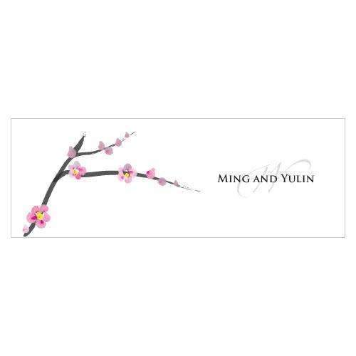 Cherry Blossom Small Rectangular Tag (Pack of 1)-Wedding Favor Stationery-JadeMoghul Inc.